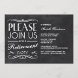 Vintage Chalkboard Retirement Party Invitation<br><div class="desc">An elegant retirement party invitation with attractive vintage-style typography and a chalkboard background.</div>