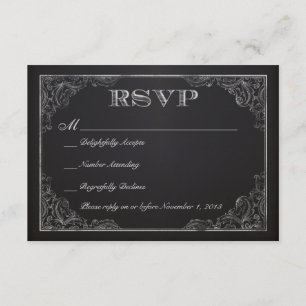 Vintage Chalkboard RSVP Card