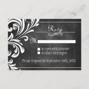 Vintage Chalkboard RSVP Cards