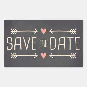 Vintage Chalkboard Save the Date Design Rectangular Sticker