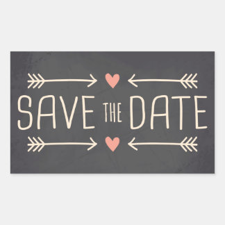 Vintage Chalkboard Save the Date Design Rectangular Sticker