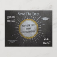 Vintage Chalkboard Star Burst Graduation Save