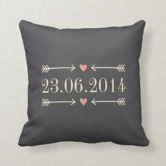 Vintage Chalkboard Style Wedding Day Design Cushion