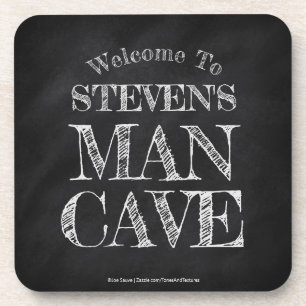 Vintage Chalkboard Texture Custom Man Cave Coaster