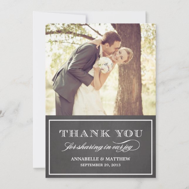 Vintage Chalkboard Thank You Card (Front)