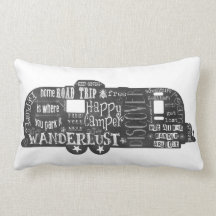 Vintage Chalkboard Trailer Pillow
