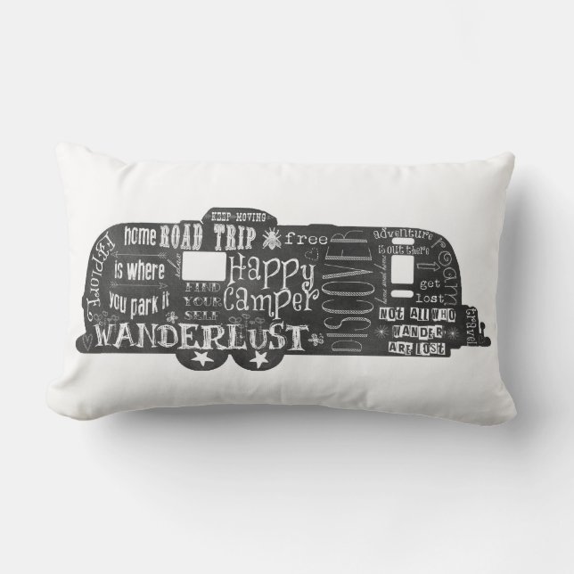 Vintage Chalkboard Trailer Pillow (Front)