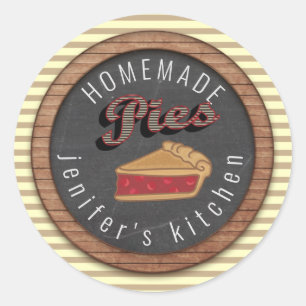Vintage chalkboard typography homemade pies classic round sticker