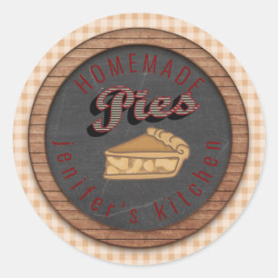 Vintage chalkboard typography homemade pies classic round sticker