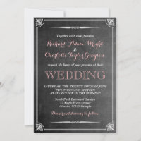 Vintage Chalkboard Victorian Wedding Invitation