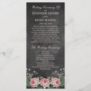 Vintage Chalkboard Wedding Program Rack Cards