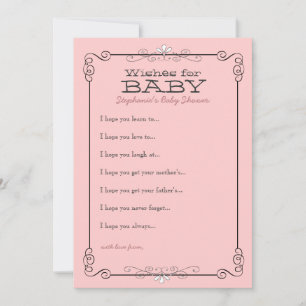 Vintage Chalkboard Wishes for Baby Shower Card