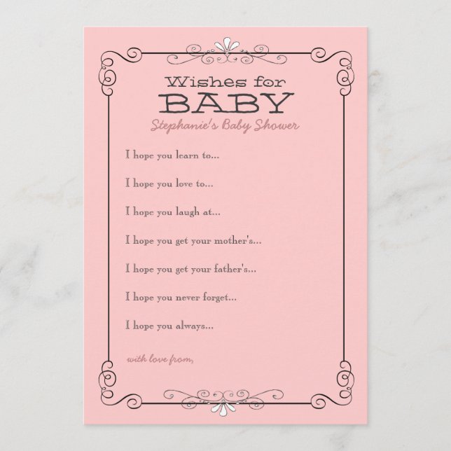Vintage Chalkboard Wishes for Baby Shower Card (Front)