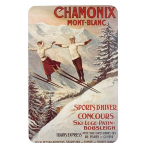 Vintage Chamonix, Mont-Blanc, France - Magnet