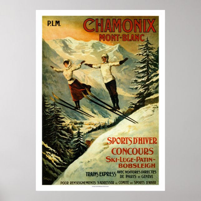 Vintage Chamonix Ski Poster (Front)