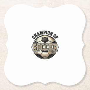 Vintage Champion of Soccer Ball Shirt Design_1 Paper Coaster