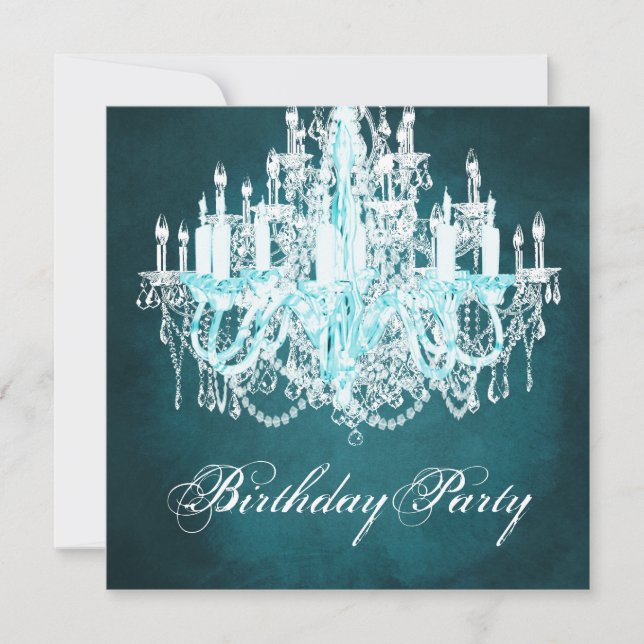 Vintage Chandelier Birthday Party Invitation (Front)