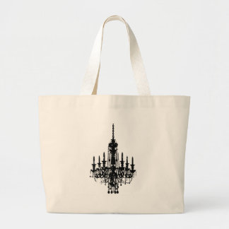 vintage chandelier design large tote bag