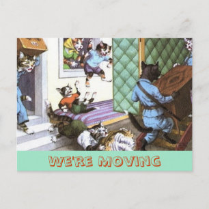 Vintage Change of Address Postcard with Cats