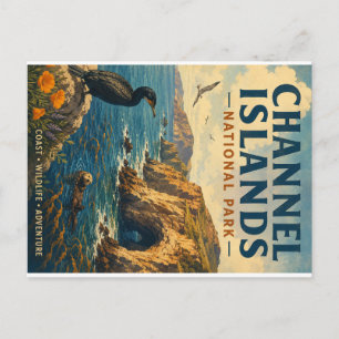 Vintage Channel Islands National Park Coastal Land Holiday Postcard