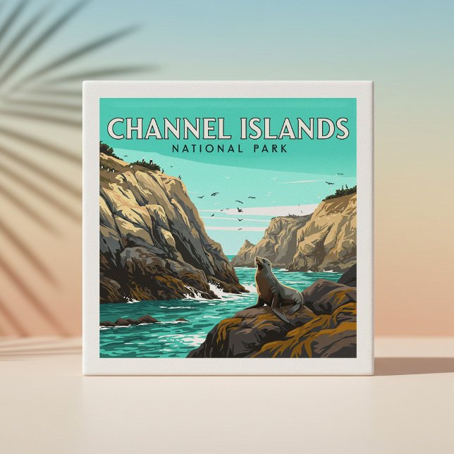 Vintage Channel Islands National Park Tile (Creator Uploaded)
