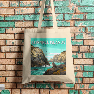Vintage Channel Islands National Park Tote Bag