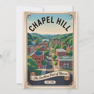 Vintage Chapel Hill North Carolina Retro Travel Holiday Card