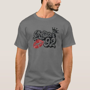 Vintage Chapter 92 Classy Lips Happy Birthday 92 Y T-Shirt