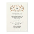 Vintage Chapter Page Wedding Insert Card.