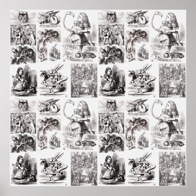 Vintage characters from Alice in Wonderland  Poster (Front)