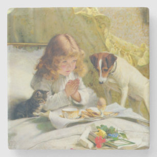 Vintage Charles Burton Barber Suspense Stone Coaster