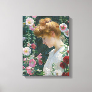Vintage Charles Courtney Curran Lotus Lilies Canva Canvas Print