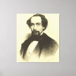 Vintage Charles Dickens Portrait Canvas Print