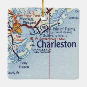 Vintage Charleston SC Ceramic Ornament