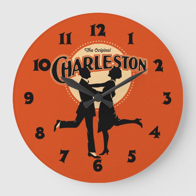 Vintage Charleston Sheet Music Art Large Clock (Front)