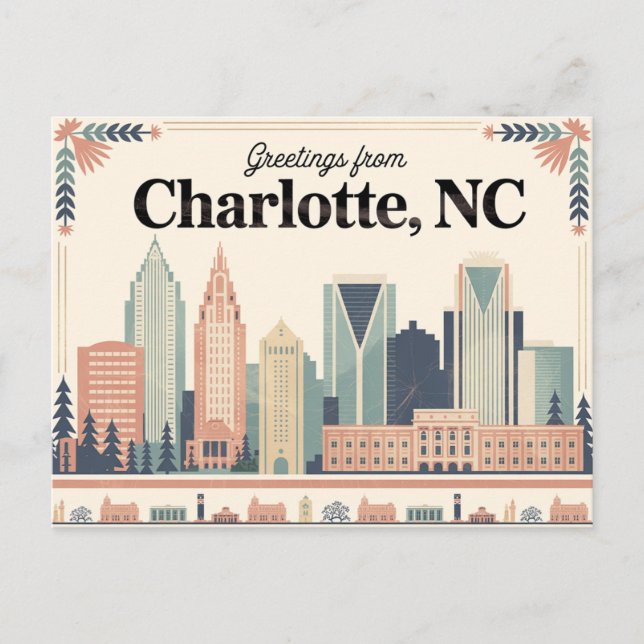 Vintage Charlotte Postcard | Greetings from (Front)