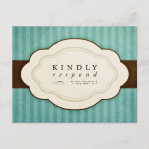 Vintage Charm Blue & Chocolate Response Cards