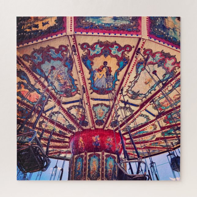 Vintage Chars Swing Fairground Ride Jigsaw Puzzle (Vertical)