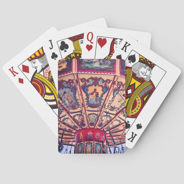 Vintage Chars Swing Fairground Ride Playing Cards (Back)
