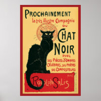 Vintage Chat Noir Black Cat Poster