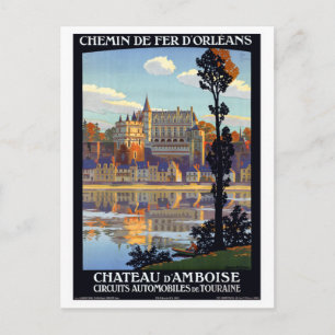 Vintage Château d'Amboise France Travel Poster Postcard