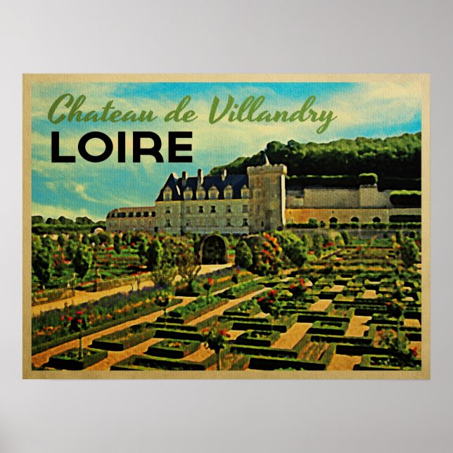 Vintage Chateau de Villandry Loire Poster (Front)