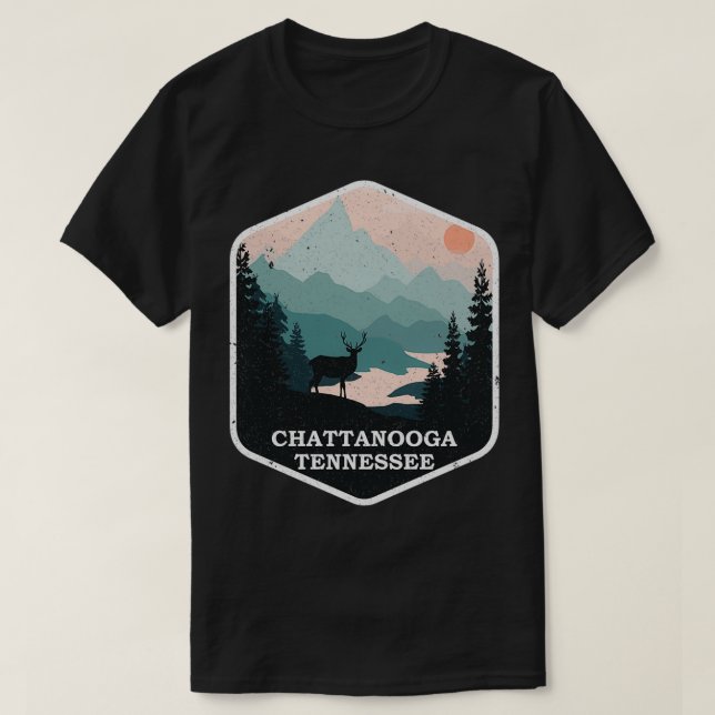 Vintage Chattanooga Tennessee TN Nature Mountains  T-Shirt (Design Front)