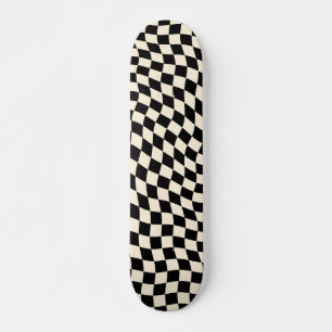 Vintage Checkerboard Black and White Skateboard