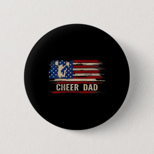 Vintage Cheer Dad American Usa Flag Cheerleadingda 6 Cm Round Badge