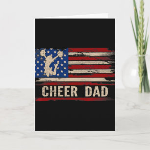 Vintage Cheer Dad American Usa Flag Cheerleadingda Card