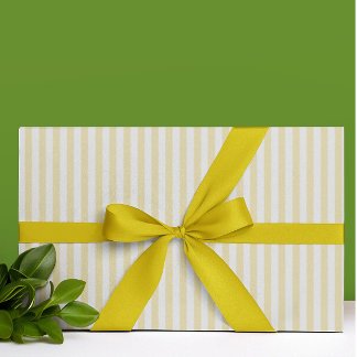 Vintage Cheerful Yellow White Stripe All Occasion  Wrapping Paper