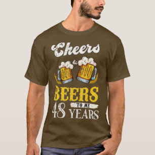 Vintage Cheers And Beers To My 48 Years Birthday T-Shirt