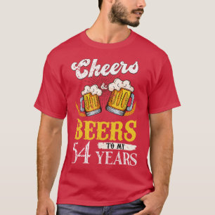 Vintage Cheers And Beers To My 54 Years Birthday T-Shirt