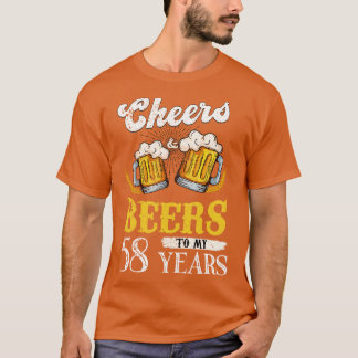 Vintage Cheers And Beers To My 58 Years Birthday T-Shirt